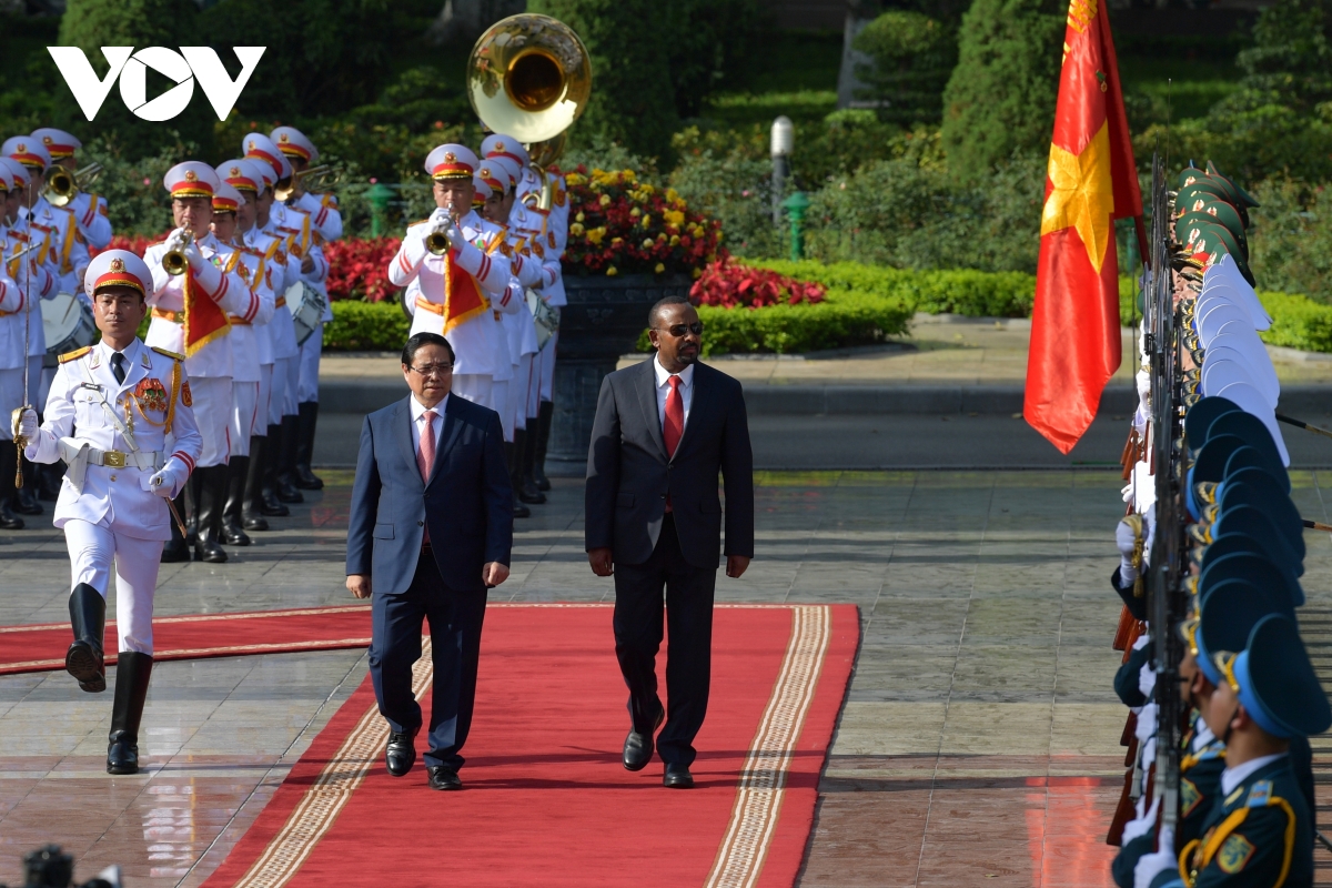 Lễ đón Thủ tướng Ethiopia và Phu nhân thăm chính thức Việt Nam